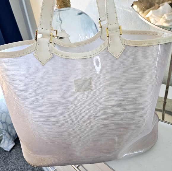 🤍EUC Auth Louis Vuitton Epi Vinyl & White Leather Plage Lagoon Bay Tote🤍 - Picture 8 of 15